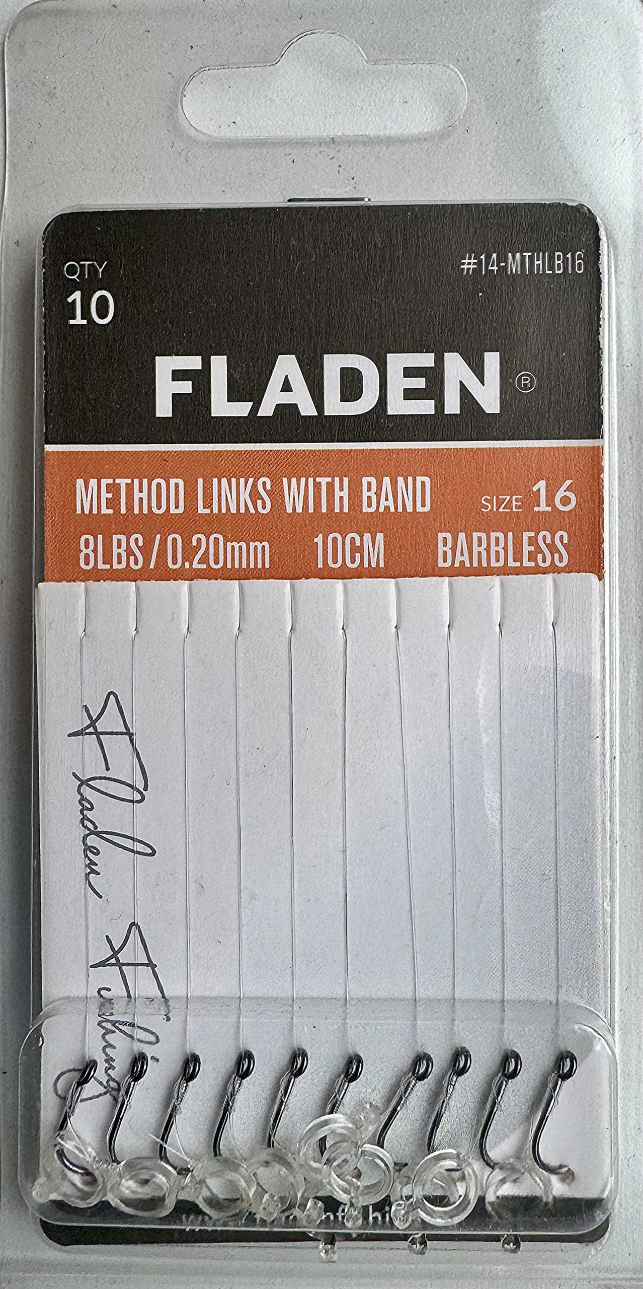 Fladen method Links with Band sz16 to 8lb 10cm line Barbless 10 pack