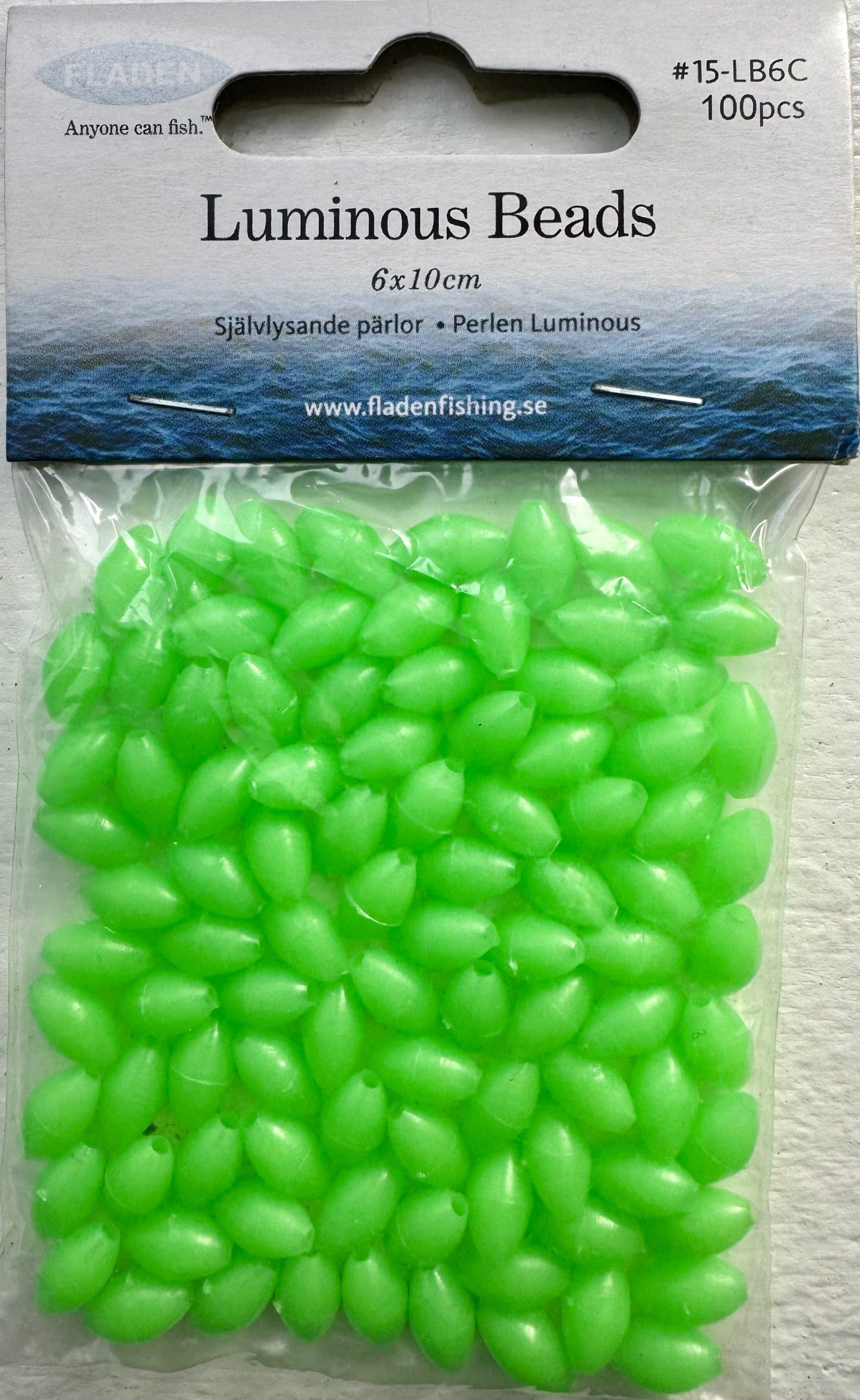 Fladen Lumious Beads 6x10mm 100 pack
