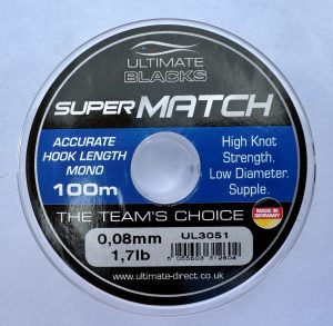 Ultimate Blacks 100m spool of 1.7lb Mono
