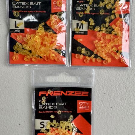 Image of Frenzee FXT Latex Bands in retail packets size small, medium & Large
