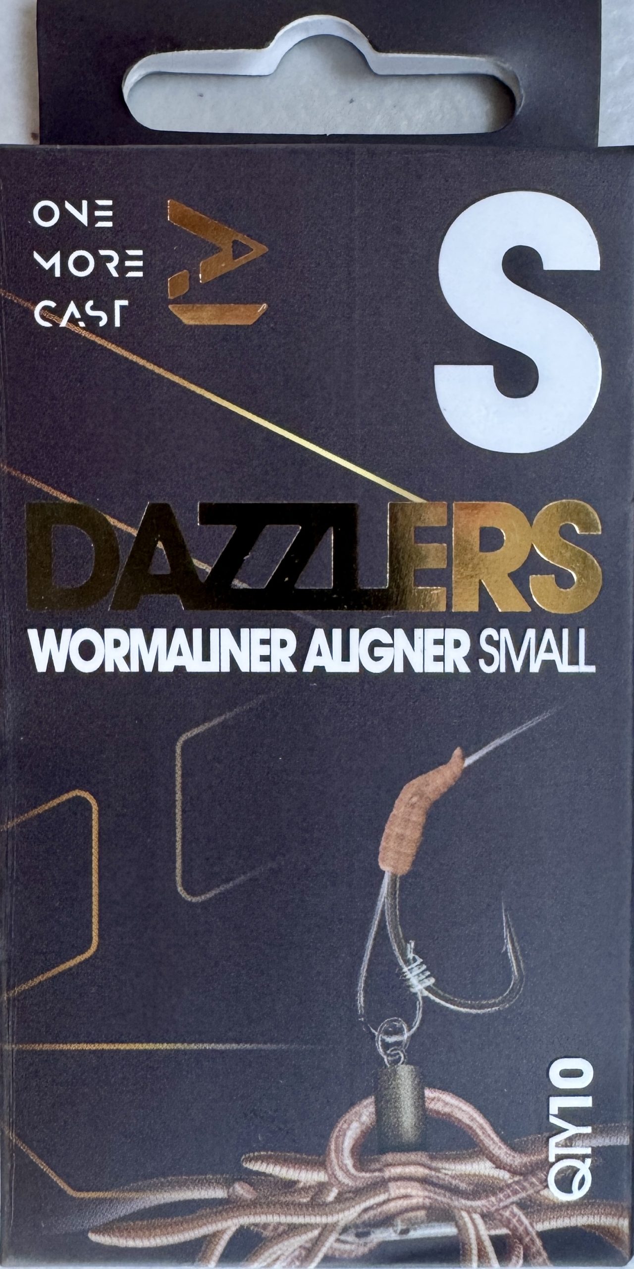 Image of a retail pack of OMC Dazzlers Wormaliner Aligner Small