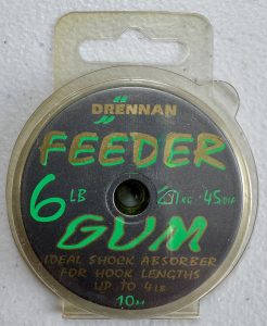 Image of a retail pack of fishing tackle – Drennan Feeder Gum 6lb 10m Spool.