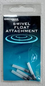 Image of a retail pack of fishing tackle – Drennan Swivel Float Attachment com in packs of 4.