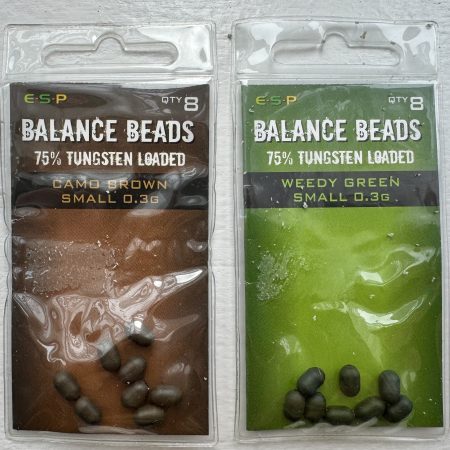 ESP Small Balance Beads are designed as a very convenient alternative to tungsten putty. Size small (0.3g) available in 2 colours.