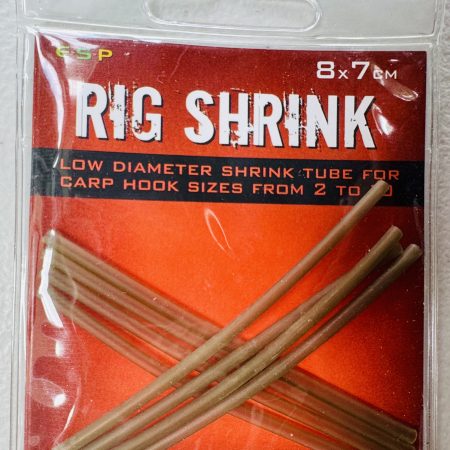 Image of a retail pack of fishing tackle – ESP Rig Shrink is a low diameter shrink tube supplied in packs of 8 x 7cm lengths