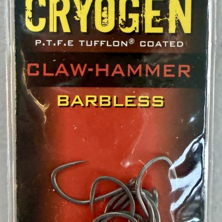 Image of a retail pack of ESP Cryogen Claw-Hammer Barbless Carp Hooks Size 6