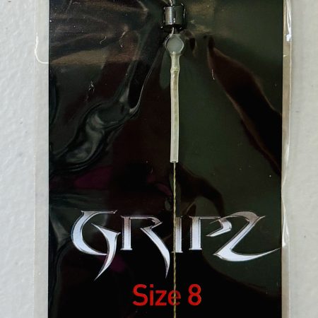 Image showing a retail pack of Pallatrax Gripz Wide Gape Braid in size 8